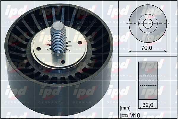 IPD 15-3933 V-ribbed belt tensioner (drive) roller 153933