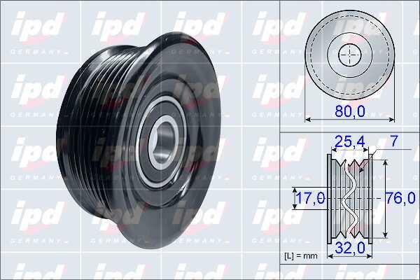 IPD 15-3919 V-ribbed belt tensioner (drive) roller 153919