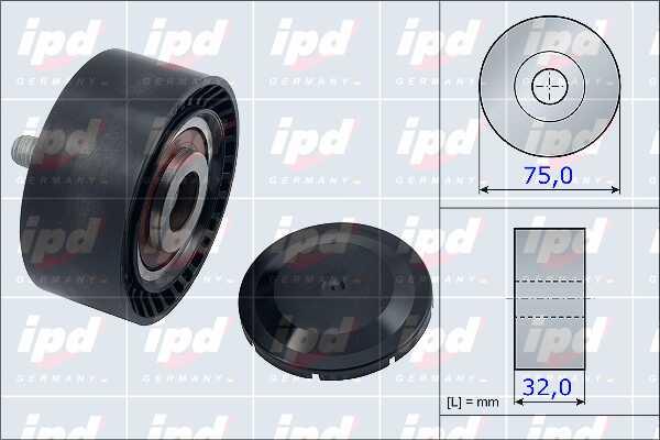 IPD 15-3898 V-ribbed belt tensioner (drive) roller 153898
