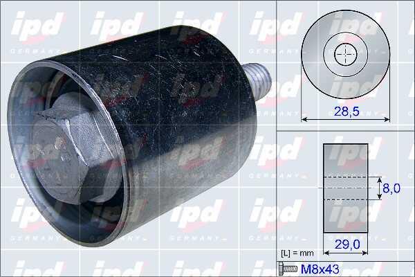 IPD 15-3897 Tensioner pulley, timing belt 153897