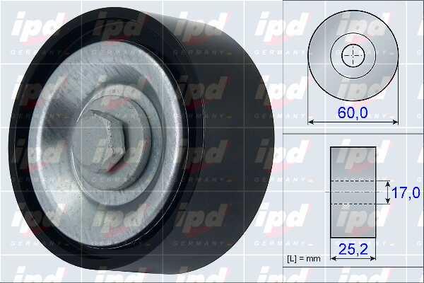 IPD 15-3890 V-ribbed belt tensioner (drive) roller 153890