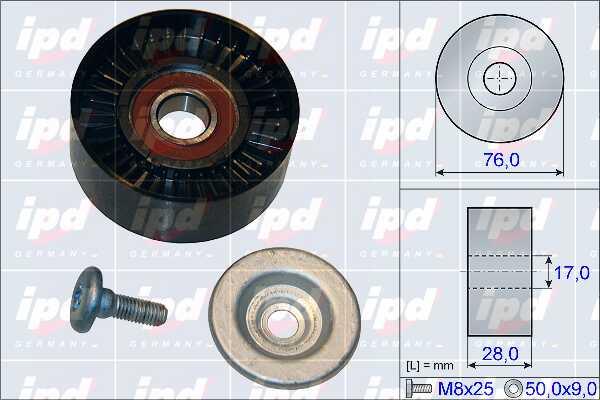 IPD 15-3889 V-ribbed belt tensioner (drive) roller 153889