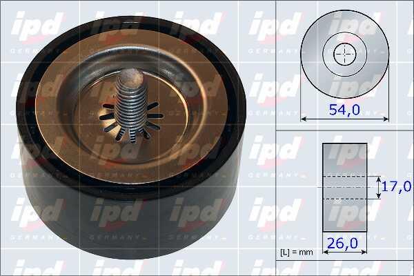 IPD 15-3874 V-ribbed belt tensioner (drive) roller 153874