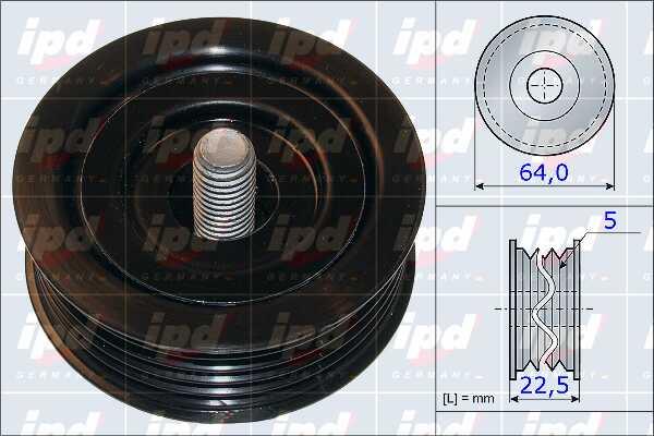IPD 15-3871 V-ribbed belt tensioner (drive) roller 153871