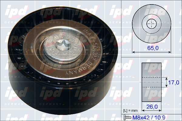 IPD 15-3870 V-ribbed belt tensioner (drive) roller 153870