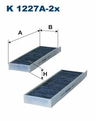Cabin filter with activated carbon Filtron K 1227A-2X