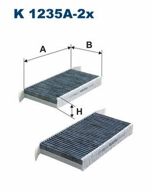 Cabin filter with activated carbon Filtron K 1235A-2X