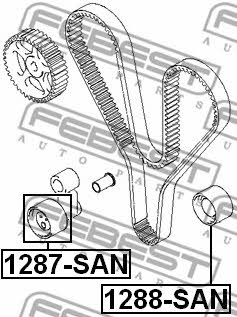 Febest Tensioner pulley, timing belt – price 69 PLN
