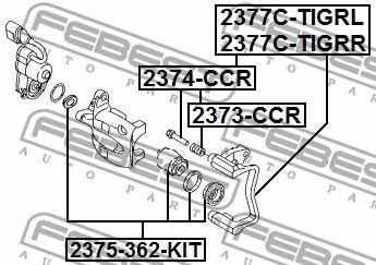 Caliper slide pin Febest 2374-CCR