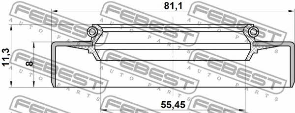 Rear wheel hub oil seal Febest 95GDY-57810811X