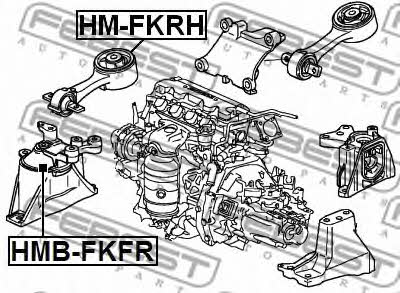 Engine mount, front Febest HMB-FKFR