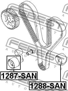 Tensioner pulley, timing belt Febest 1287-SAN