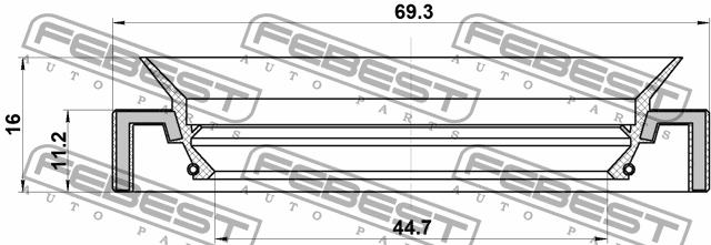 SEAL OIL-DIFFERENTIAL left Febest 95HAY-46691119C