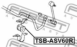 Rear anti roll bar bush Febest TSB-ASV60R