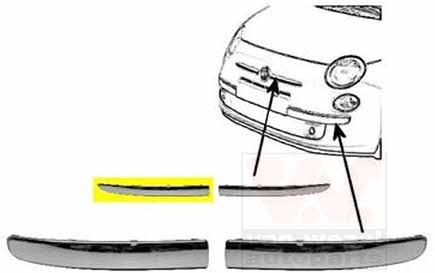 1604584 Van Wezel Trim front bumper right