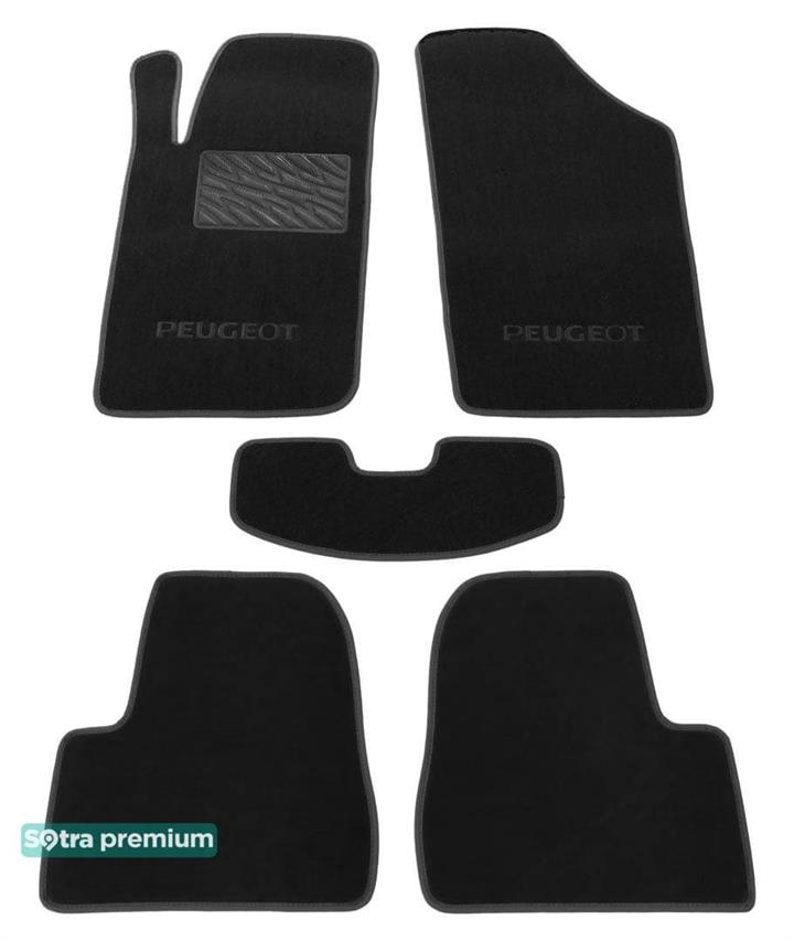 Sotra 00087-CH-BLACK Interior mats Sotra two-layer black for Peugeot 206 (1998-2012), set 00087CHBLACK
