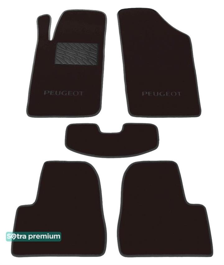 Sotra 00087-CH-CHOCO Interior mats Sotra two-layer brown for Peugeot 206 (1998-2012), set 00087CHCHOCO