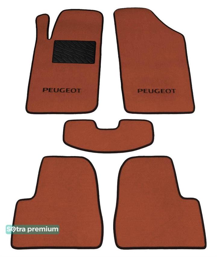 Sotra 00087-CH-TERRA Interior mats Sotra two-layer terracotta for Peugeot 206 (1998-2012), set 00087CHTERRA