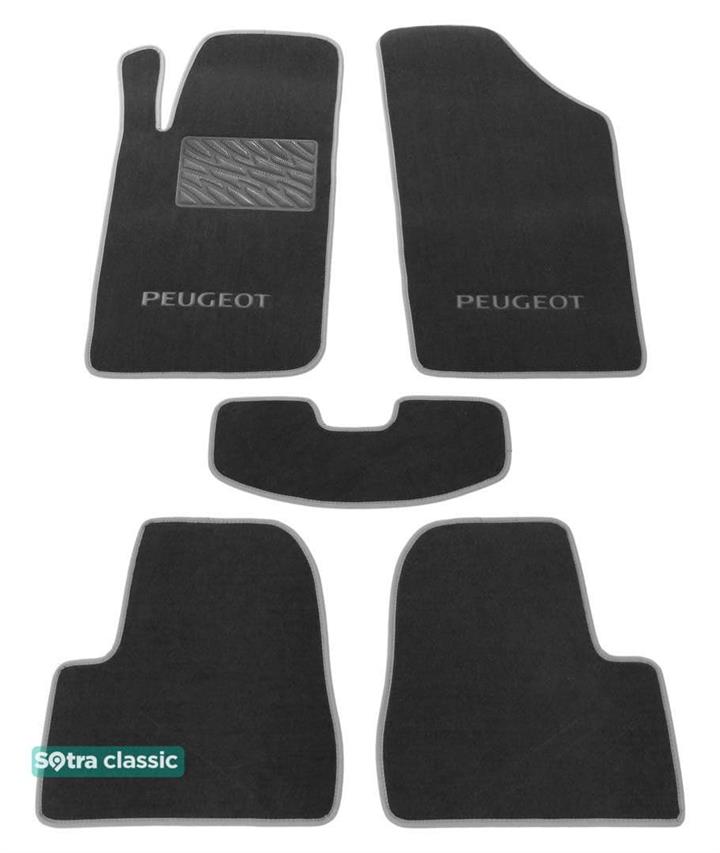 Sotra 00087-GD-GREY Interior mats Sotra two-layer gray for Peugeot 206 (1998-2012), set 00087GDGREY