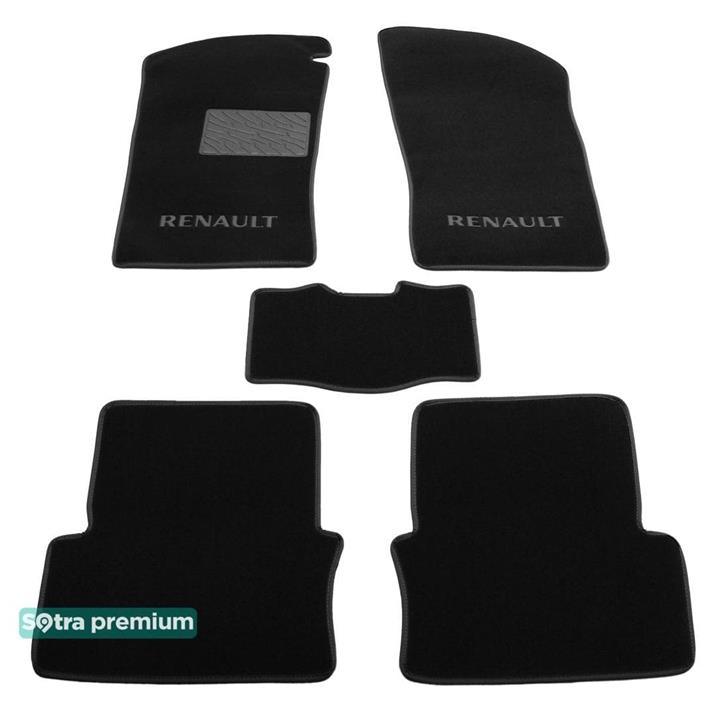 Sotra 00091-CH-BLACK Interior mats Sotra two-layer black for Renault Laguna (1994-2001), set 00091CHBLACK