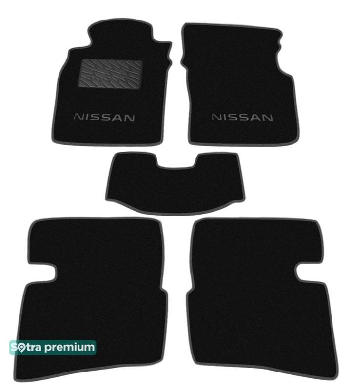 Sotra 00092-CH-BLACK Interior mats Sotra two-layer black for Nissan Primera (1991-2001), set 00092CHBLACK