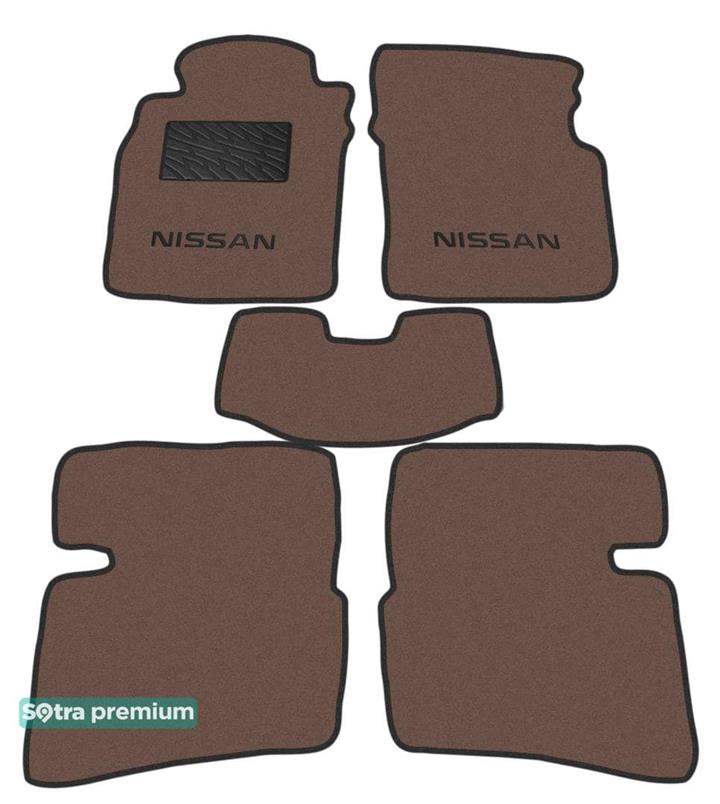 Sotra 00092-CH-CHOCO Interior mats Sotra two-layer brown for Nissan Primera (1991-2001), set 00092CHCHOCO