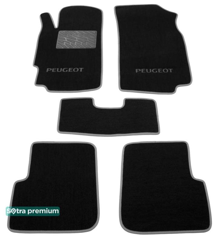 Sotra 00112-CH-BLACK Interior mats Sotra two-layer black for Peugeot 406 (1995-2004), set 00112CHBLACK