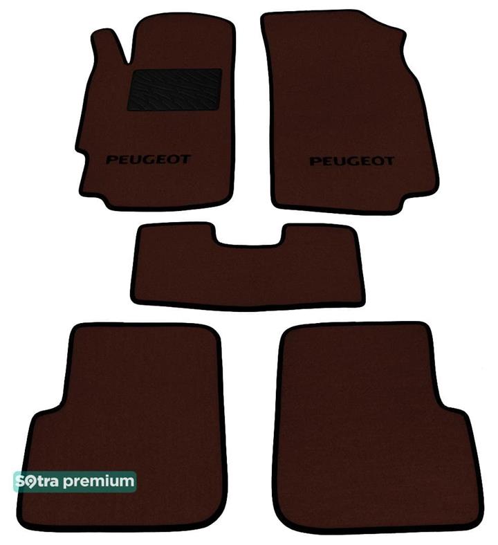 Sotra 00112-CH-CHOCO Interior mats Sotra two-layer brown for Peugeot 406 (1995-2004), set 00112CHCHOCO