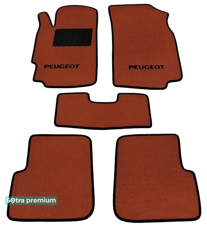 Sotra 00112-CH-TERRA Interior mats Sotra two-layer terracotta for Peugeot 406 (1995-2004), set 00112CHTERRA