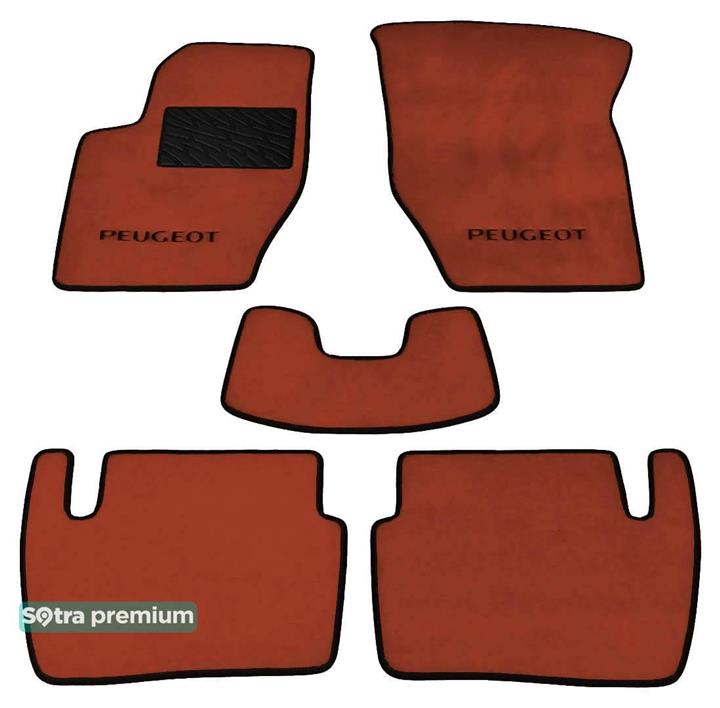 Sotra 00114-CH-TERRA Interior mats Sotra two-layer terracotta for Peugeot 307 (2001-2008), set 00114CHTERRA