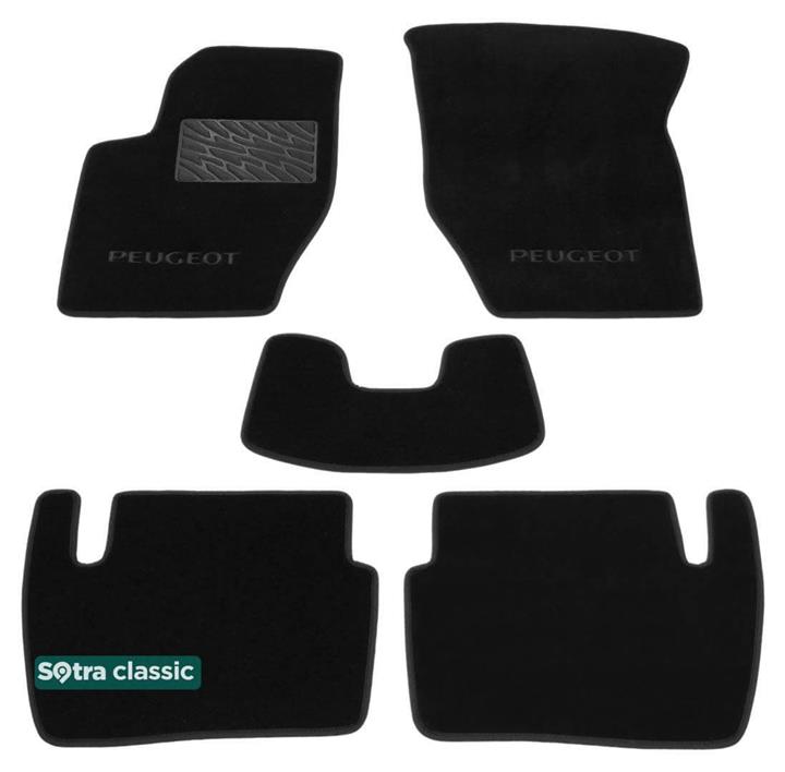 Sotra 00114-GD-BLACK Interior mats Sotra two-layer black for Peugeot 307 (2001-2008), set 00114GDBLACK