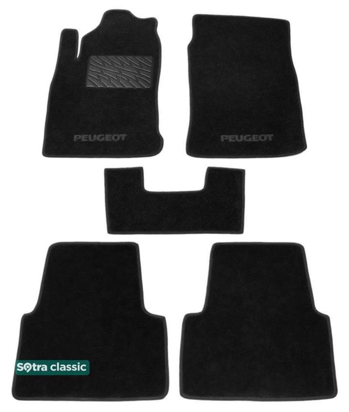 Sotra 00148-GD-BLACK Interior mats Sotra two-layer black for Peugeot 605 (1990-1999), set 00148GDBLACK