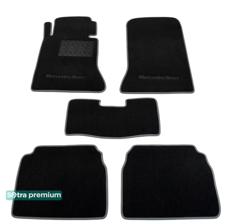 Sotra 00162-CH-BLACK Interior mats Sotra two-layer black for Mercedes E-class (1985-1995), set 00162CHBLACK