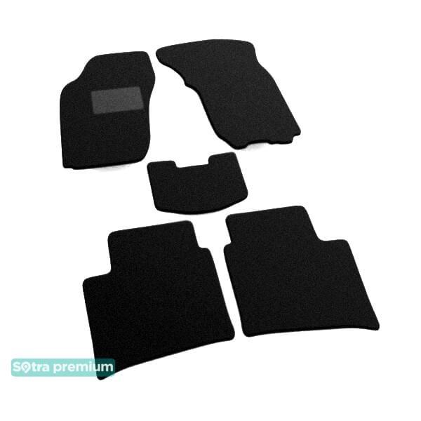 Sotra 00335-CH-BLACK Interior mats Sotra two-layer black for Nissan Bluebird (1987-1990), set 00335CHBLACK