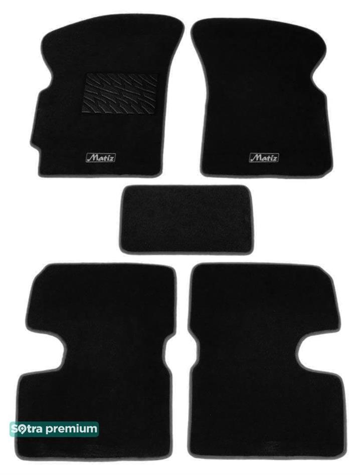 Sotra 00456-CH-BLACK Interior mats Sotra two-layer black for Daewoo Matiz (1998-2008), set 00456CHBLACK