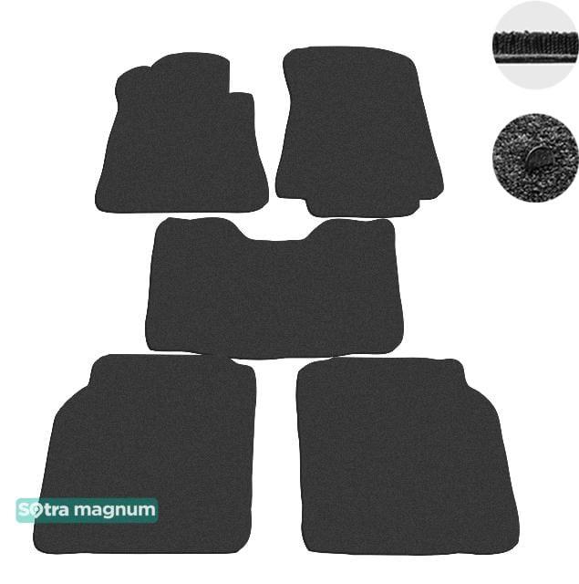 Sotra 00489-MG15-BLACK Interior mats Sotra two-layer black for Mercedes S-class (1991-1998), set 00489MG15BLACK