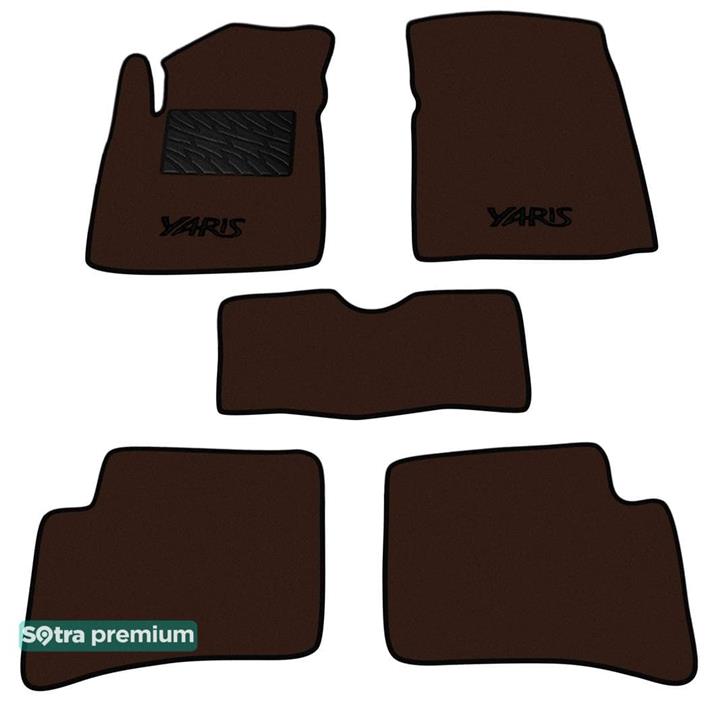 Sotra 00617-CH-CHOCO Interior mats Sotra two-layer brown for Toyota Yaris (1999-2005), set 00617CHCHOCO
