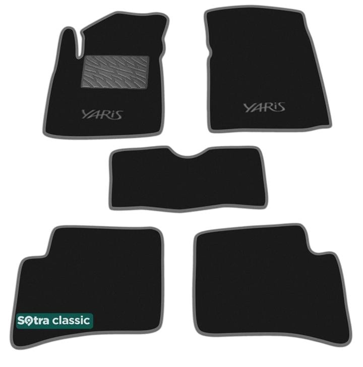 Sotra 00617-GD-BLACK Interior mats Sotra two-layer black for Toyota Yaris (1999-2005), set 00617GDBLACK
