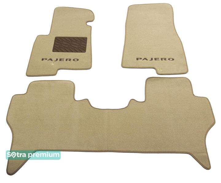 Sotra 00627-CH-BEIGE Interior mats Sotra two-layer beige for Mitsubishi Pajero (1999-2006), set 00627CHBEIGE
