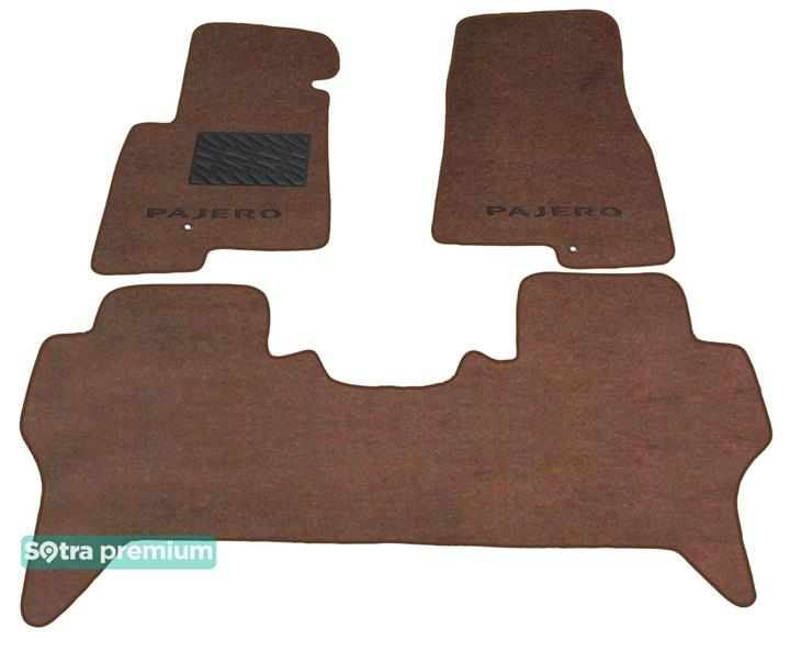 Sotra 00627-CH-CHOCO Interior mats Sotra two-layer brown for Mitsubishi Pajero (1999-2006), set 00627CHCHOCO