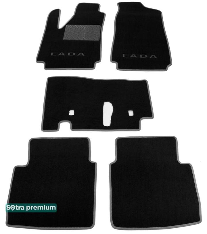 Sotra 00687-CH-BLACK Interior mats Sotra two-layer black for VAZ (Lada) 2121 niva (1977-), set 00687CHBLACK
