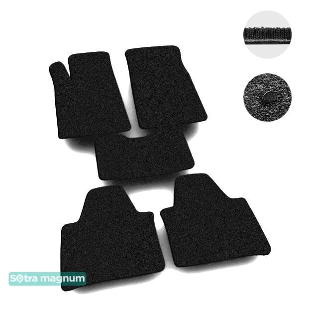Sotra 00689-MG15-BLACK Interior mats Sotra two-layer black for Peugeot 607 (2000-2010), set 00689MG15BLACK