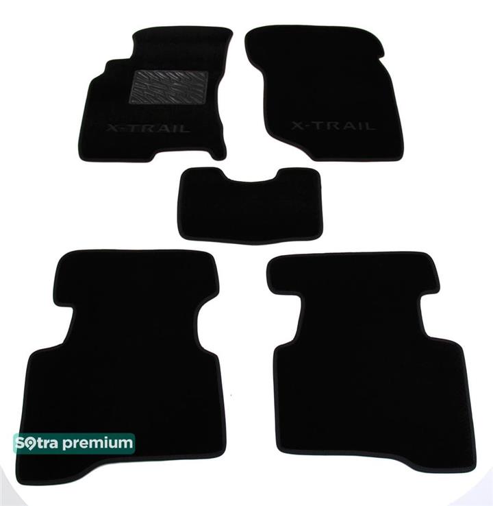 Sotra 00750-CH-BLACK Interior mats Sotra two-layer black for Nissan X-trail (2001-2007), set 00750CHBLACK