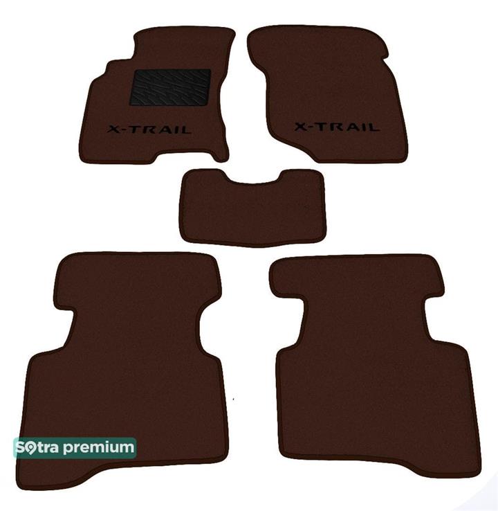 Sotra 00750-CH-CHOCO Interior mats Sotra two-layer brown for Nissan X-trail (2001-2007), set 00750CHCHOCO