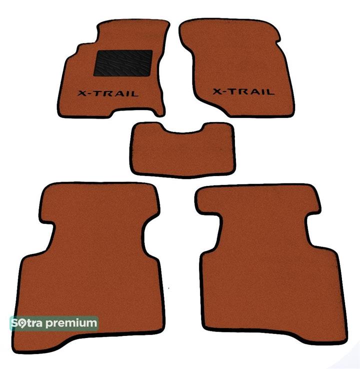 Sotra 00750-CH-TERRA Interior mats Sotra two-layer terracotta for Nissan X-trail (2001-2007), set 00750CHTERRA
