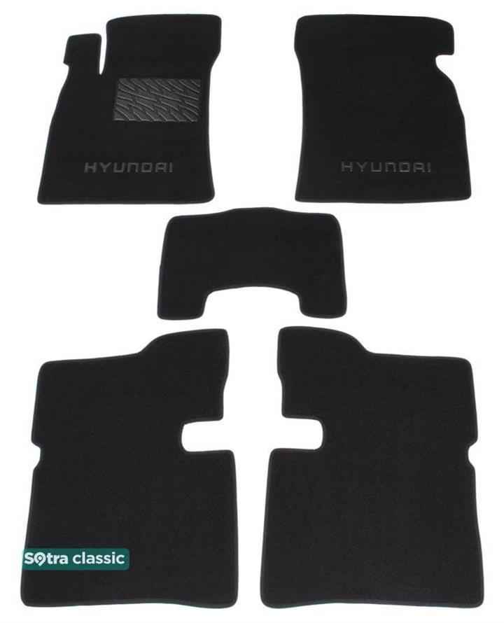 Sotra 00754-GD-BLACK Interior mats Sotra two-layer black for Hyundai Sonata (2001-2005), set 00754GDBLACK