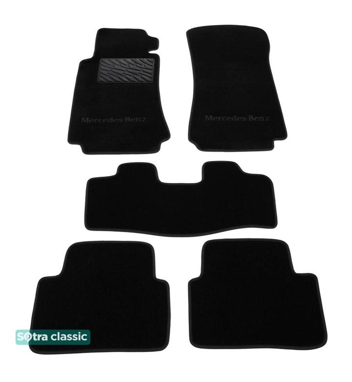 Sotra 00789-GD-BLACK Interior mats Sotra two-layer black for Mercedes C-class (2000-2006), set 00789GDBLACK