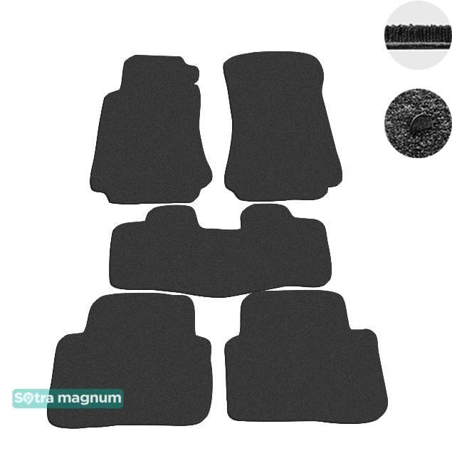 Sotra 00789-MG15-BLACK Interior mats Sotra two-layer black for Mercedes C-class (2000-2006), set 00789MG15BLACK