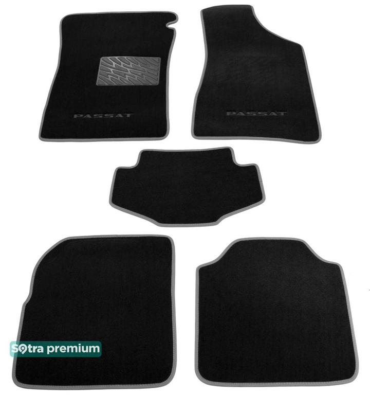 Sotra 00872-CH-BLACK Interior mats Sotra two-layer black for Volkswagen Passat (1993-1996), set 00872CHBLACK