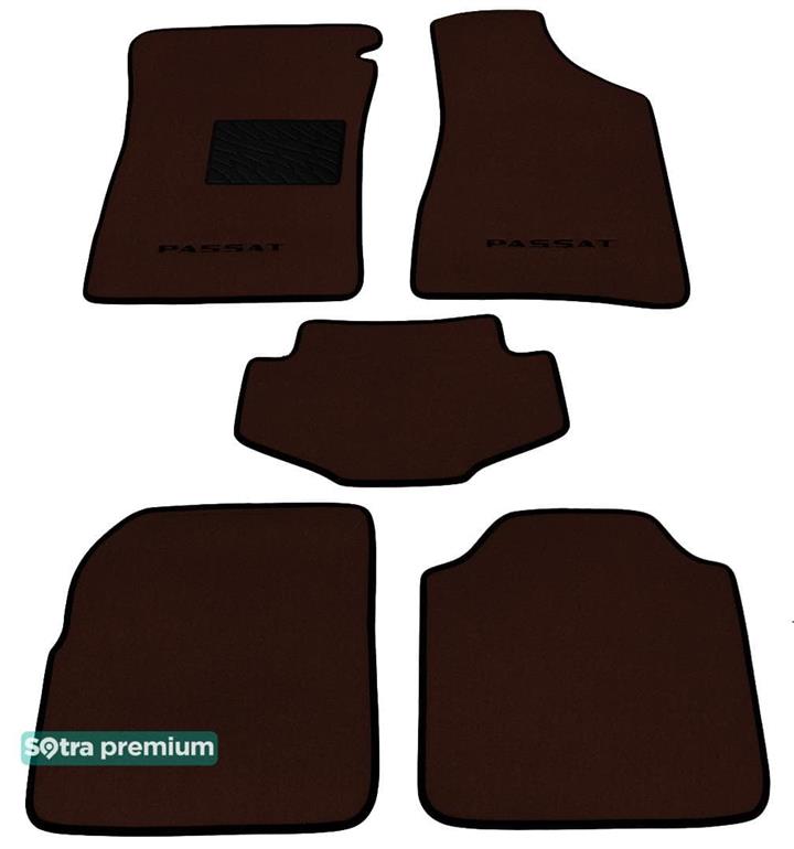 Sotra 00872-CH-CHOCO Interior mats Sotra two-layer brown for Volkswagen Passat (1993-1996), set 00872CHCHOCO